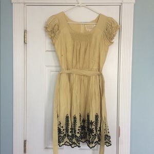 Nick & Mo green dress with black embroidery.